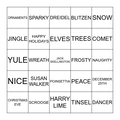 PHARMACY CHRISTMAS BINGO Card