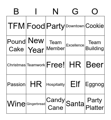HR Holiday Bingo Card