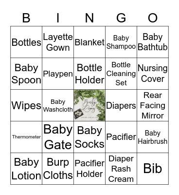 Baby Shower Bingo Card