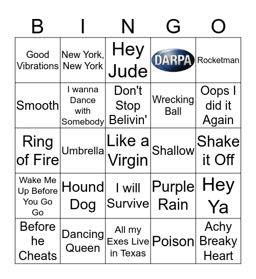 DARPA COMP BINGO Card