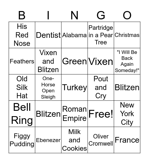 TMG Holiday Bingo Card