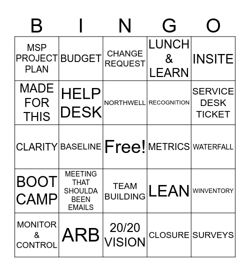 *PMO HOLIDAY BINGO* Bingo Card