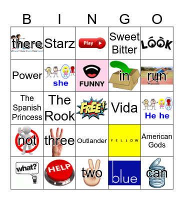Sight Words Bingo Card