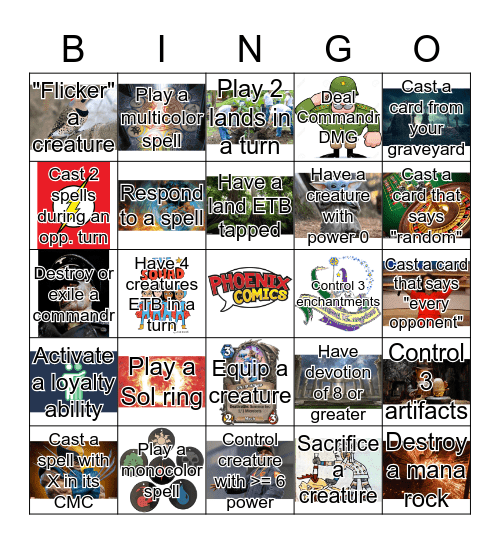 Phoenix Bingo! Bingo Card