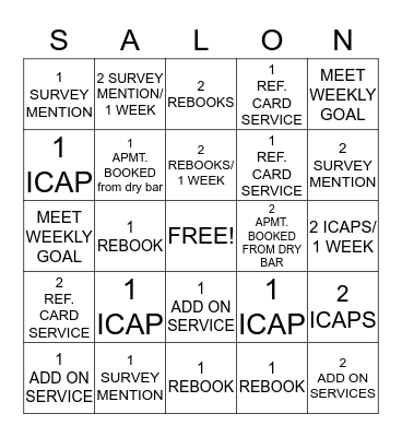 Salon Bingo Card