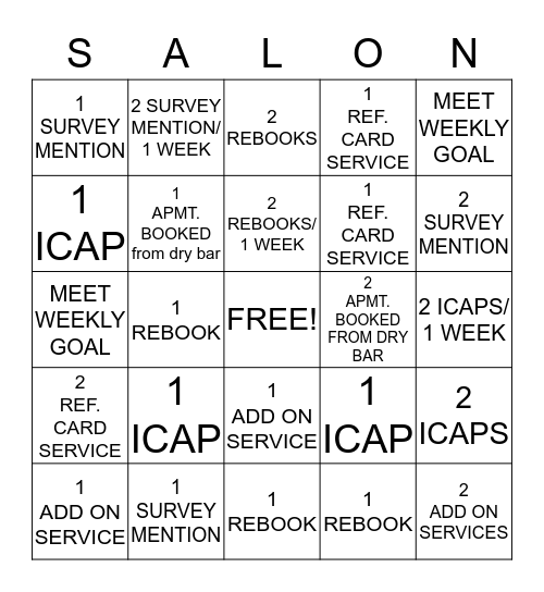 Salon Bingo Card