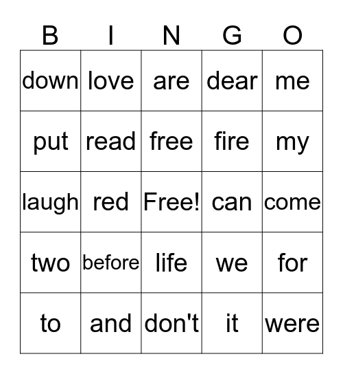 Term 1 Week 2 Bingo Card