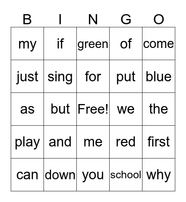 Week 2 Bingo Card