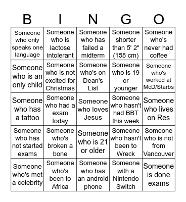 ICEBREAKER BINGO Card