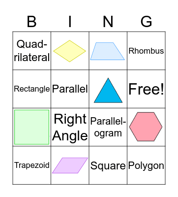 3rd Grade Geometry Review Bingo Card