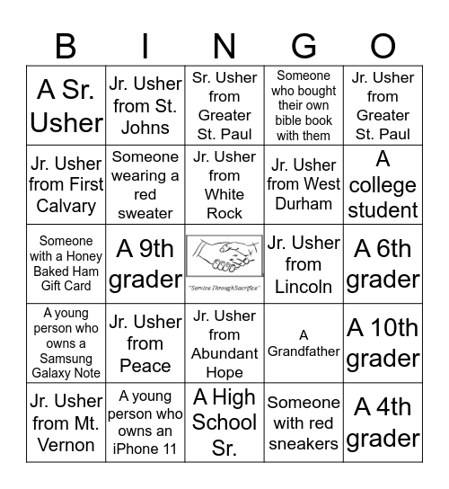 DUU Christmas Fellowship Ice Breaker Bingo Card