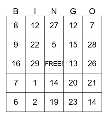 Spring Bingo Challenge Bingo Card