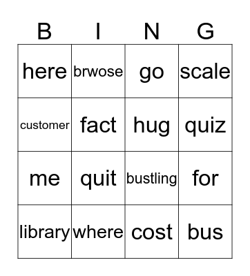 Bingo Card