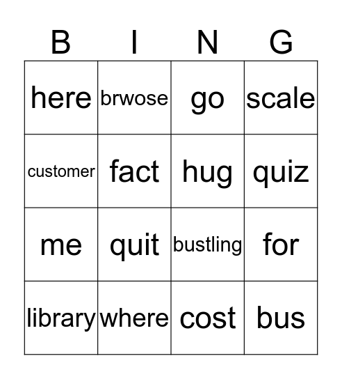 Bingo Card