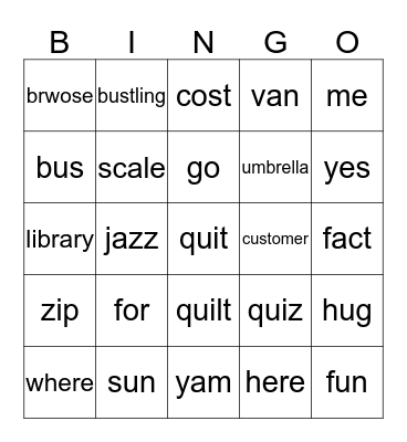 Bingo Card