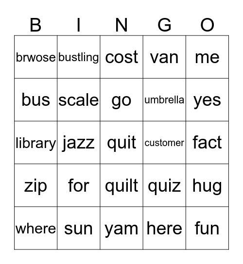 Bingo Card