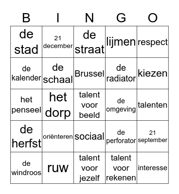 herhaling Bingo Card