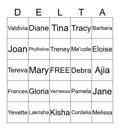 DELTA CANDY CANE BINGO Card