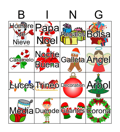 Juego de Navidad Bingo Card