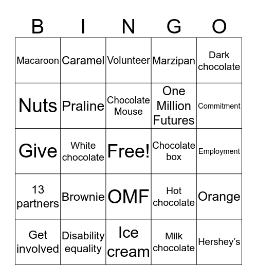 Something Sweet Bingo Card