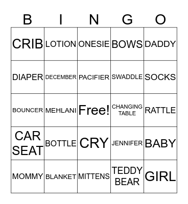 WELCOME HOME Bingo Card