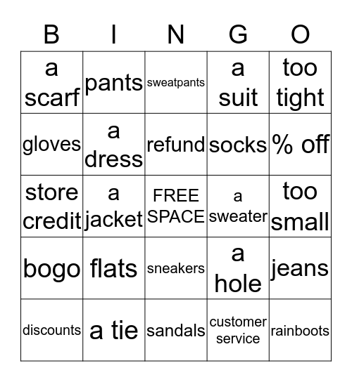 Vocabulary Speaking Bingo  Bingo Card