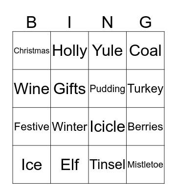 Christmas Bingo Card