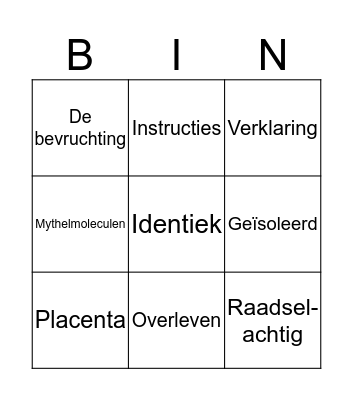 DNA Bingo Card