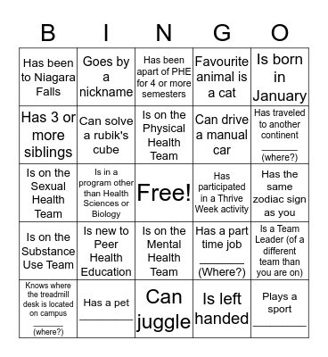 Find Someone Who... Bingo Card