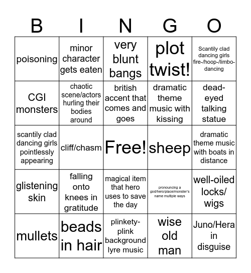 MythBuster Bingo Card