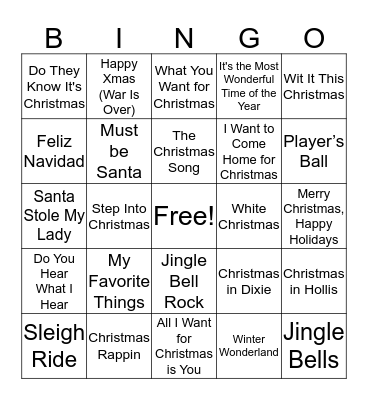 Christmas Bingo Card