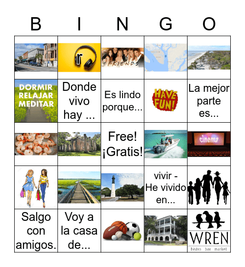 Small Talk /   Conversar en español/ mi ciudad Bingo Card
