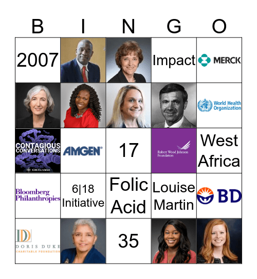 CDC Foundation Bingo Card