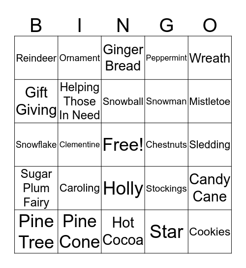 December Boulder Canyon Bingo Card