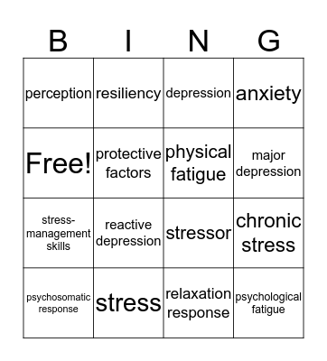 Chapter 8  Bingo Card