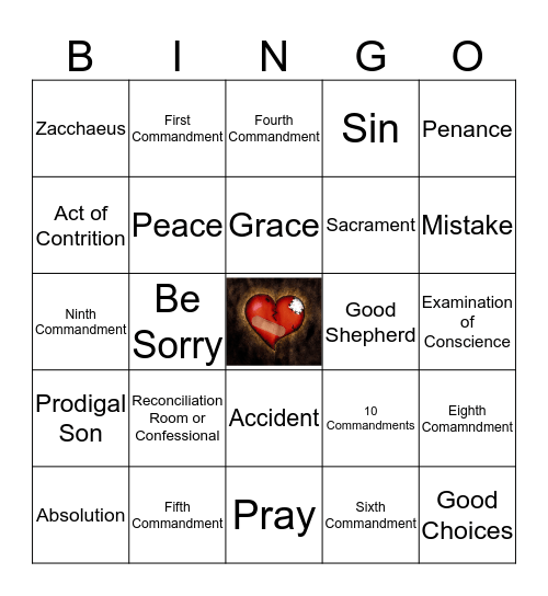 Reconciliation Bingo Card
