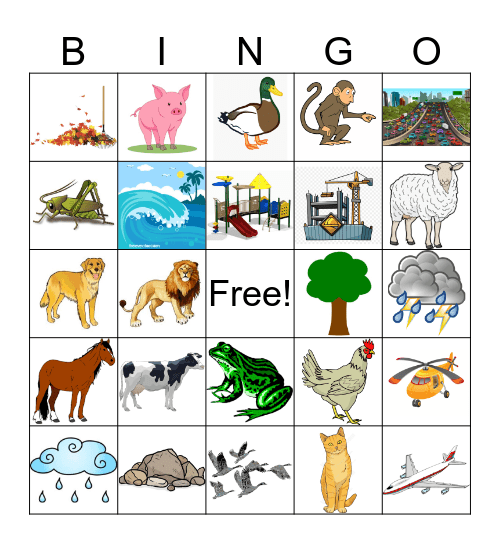 Nature Sounds Bingo Card