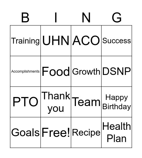 HAPPY NEW YEAR! Bingo Card