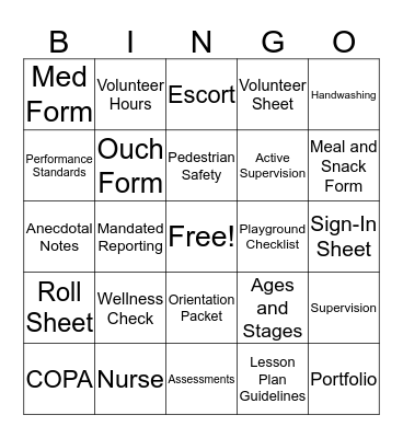 New Hire Orientation Bingo Card