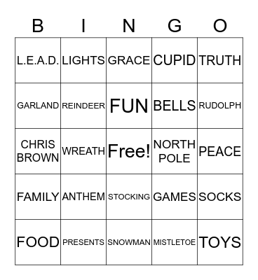 TEAM L.E.A.D. HOLIDAY BINGO Card