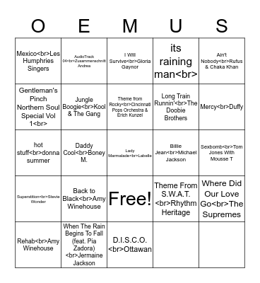 OEMUS DISCO BINGO Card