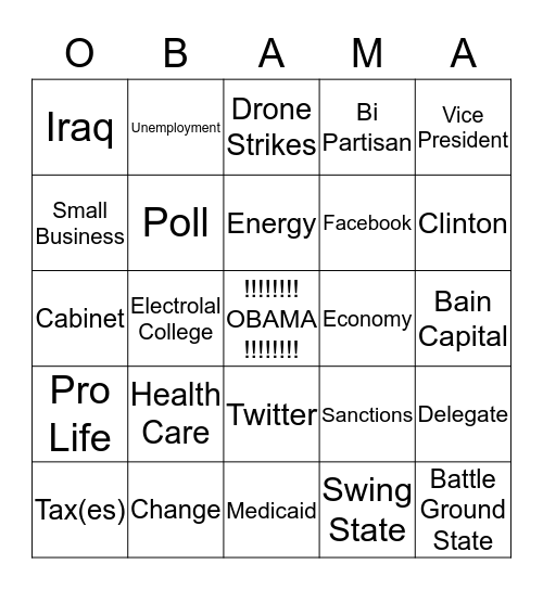 FOUR MORE YEARS!!!! Bingo Card