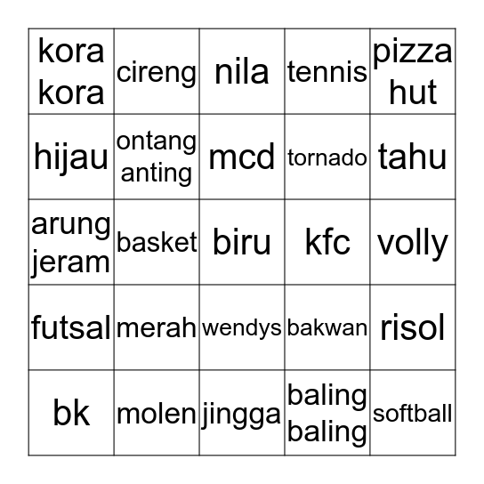Bingo Card