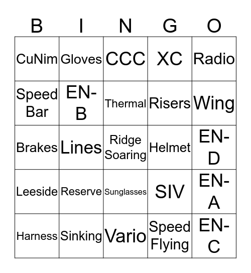 NWPC Bingo Card