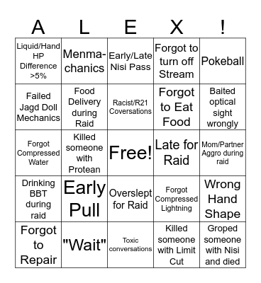 GhostCrew TEA Bingo Card