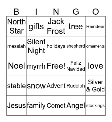 Christmas Bingo Card