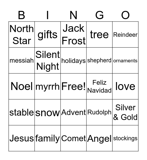 Christmas Bingo Card