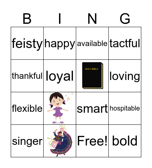 Lily's Personality Bingo Card