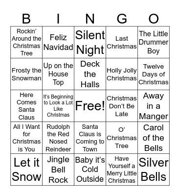 Christmas Bingo! Bingo Card