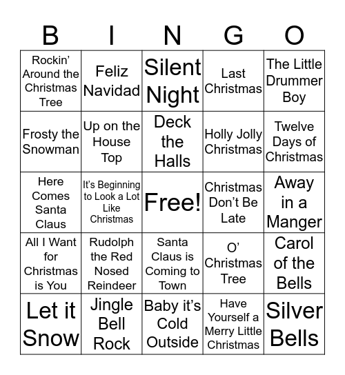 Christmas Bingo! Bingo Card